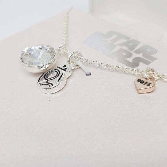 Star Wars BB-8 This is How We Roll Necklace Silver-toned NIP - Picture 3 of 8